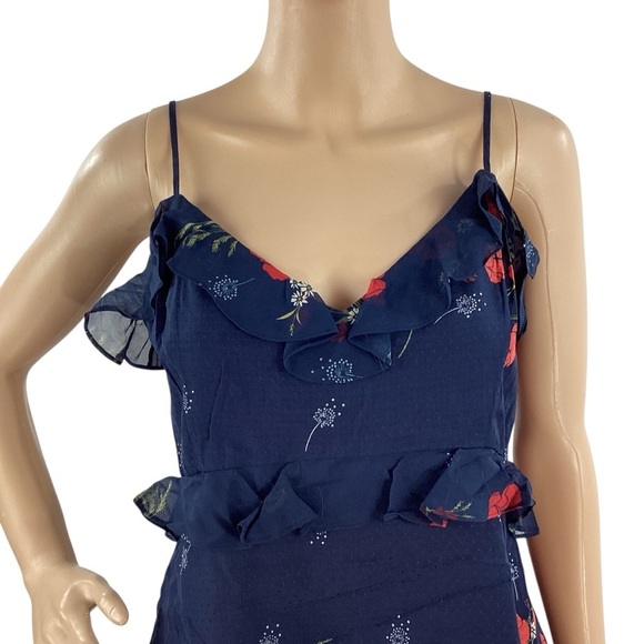Joie Aisling Cami Midnight Floral Ruffle Tier Top Size 6 - Picture 2 of 7